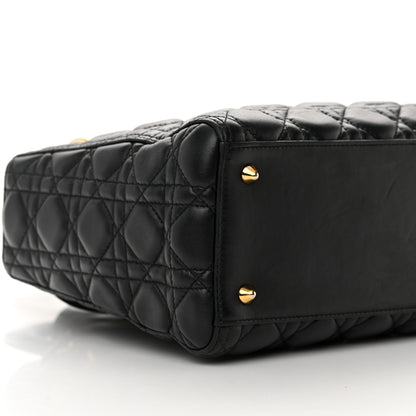 Christian Dior Lambskin Cannage Medium Lady Dior Black 9 of 15