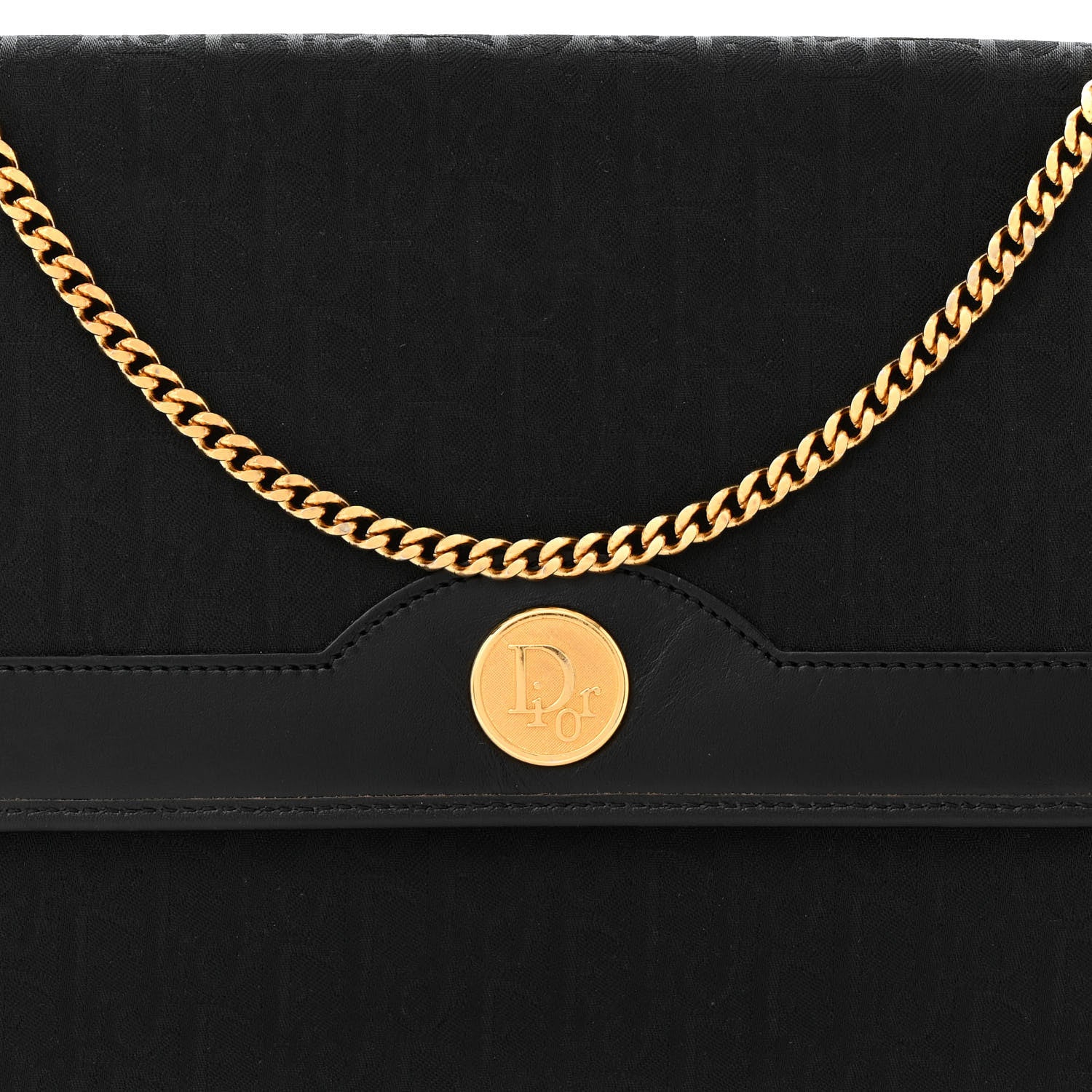 Christian Dior Monogram Chain Shoulder Bag Black 7 of 11