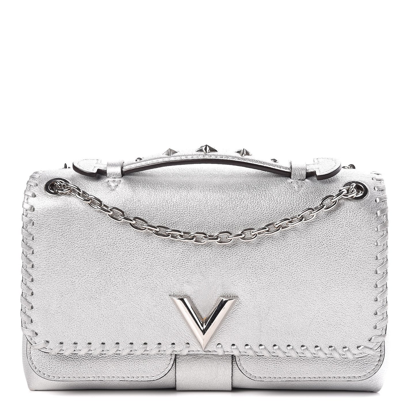 Cuir Plume Ecume Very Chain Bag Argent