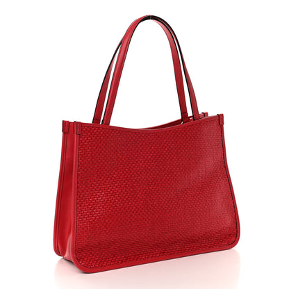 Gucci Straw Azalea Calfskin Horsebit 1955 Tote Bag Coral Wave Black 3 of 10