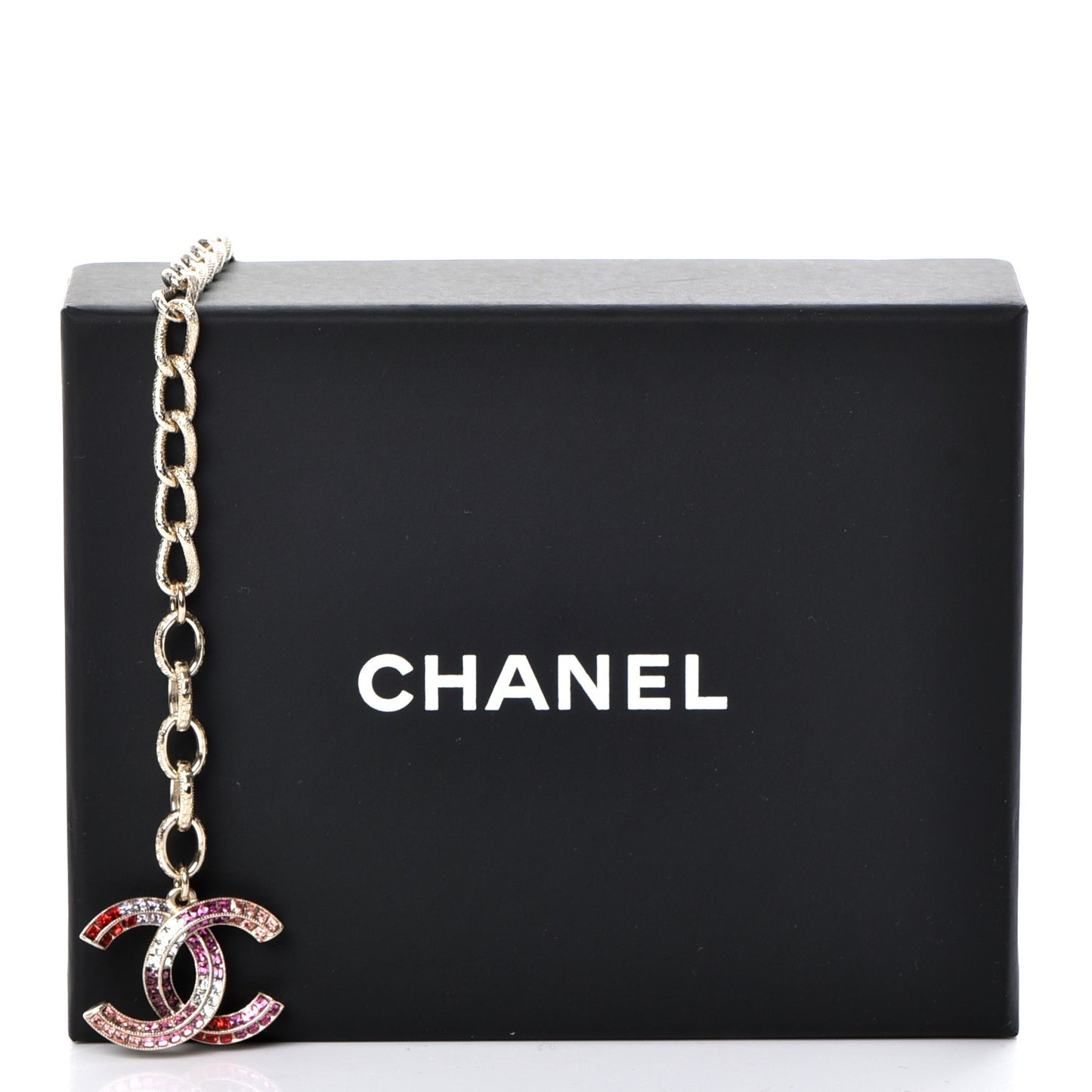 Baguette Crystal CC Bracelet Gold Fuchsia Purple
