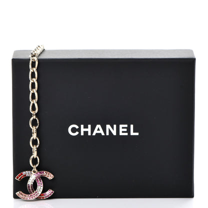 Chanel Baguette Crystal CC Bracelet Gold Fuchsia Purple 7 of 7