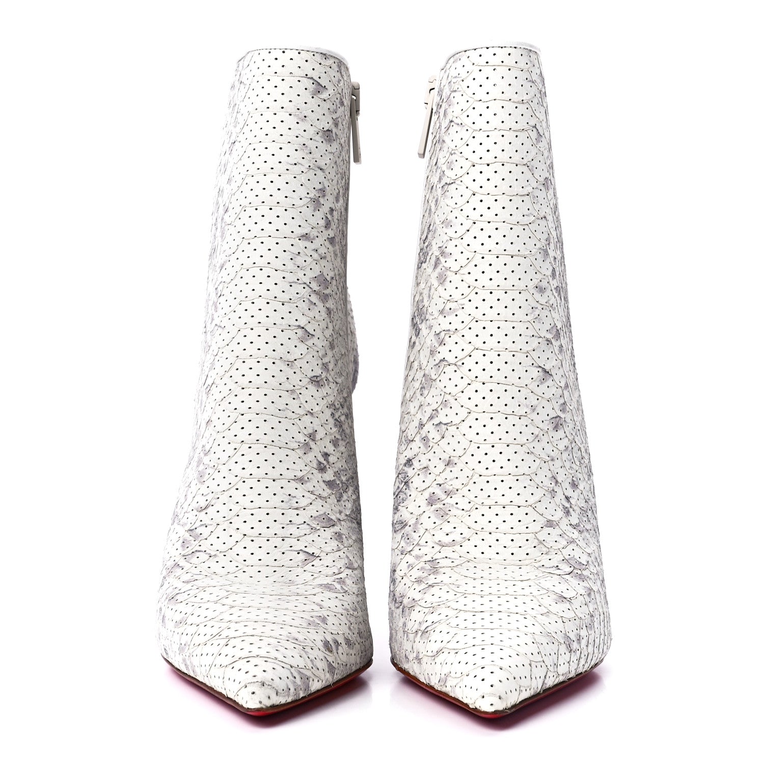 Christian Louboutin Calfskin Perforated So Kate Booty 100 Ankle Boots 37 Roccia 2 of 8