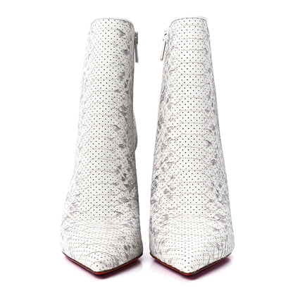 Christian Louboutin Calfskin Perforated So Kate Booty 100 Ankle Boots 37 Roccia 2 of 8