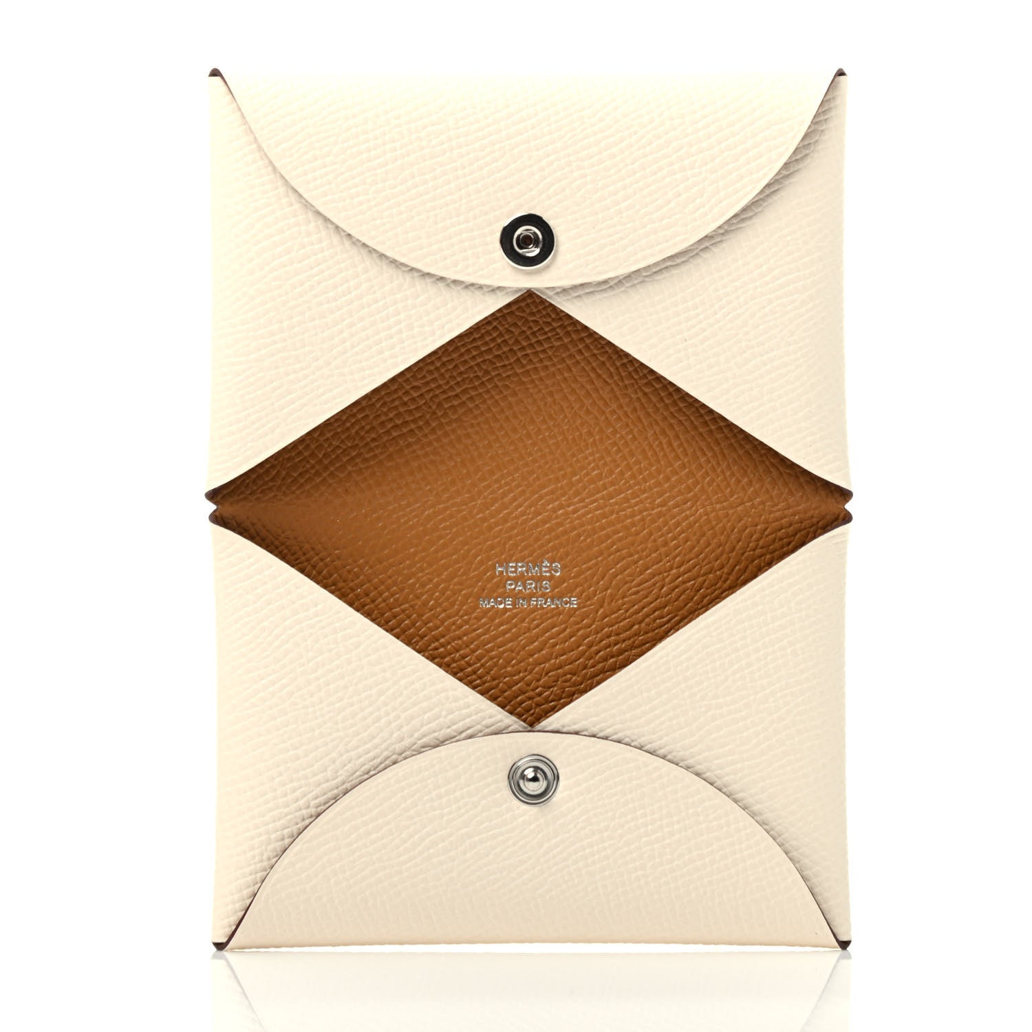 Hermes Epsom Verso Calvi Card Case Nata Sesame 3 of 3