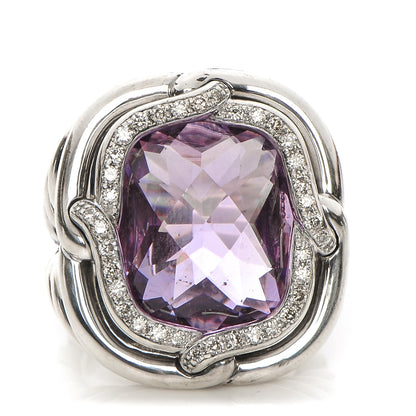 David Yurman Sterling Silver Amethyst 14mm Labyrinth Ring 53 6.5 1 of 5