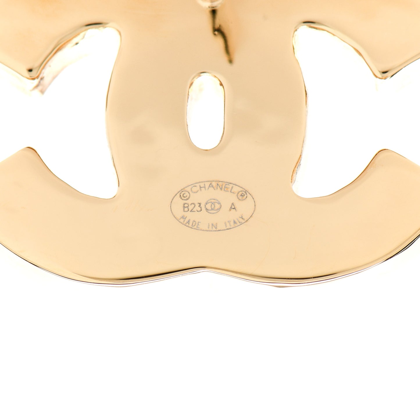 Enamel CC Earrings Gold Orange Black Red