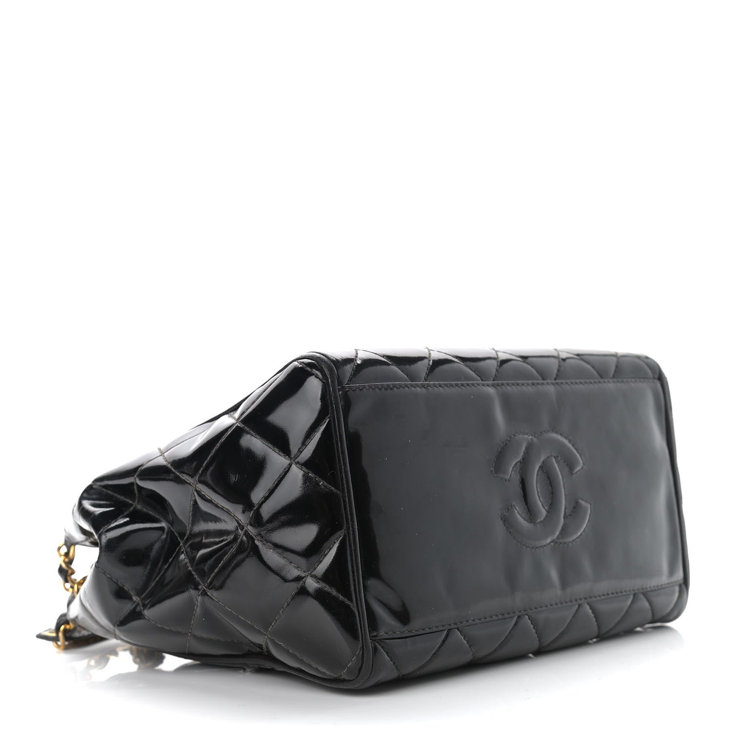 Chanel Patent Quilted CC Shoulder Bag Black 4 of 21
