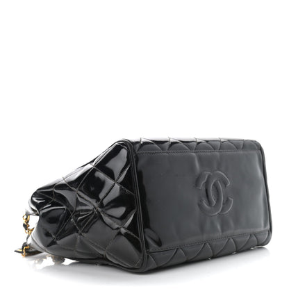 Chanel Patent Quilted CC Shoulder Bag Black 4 of 21