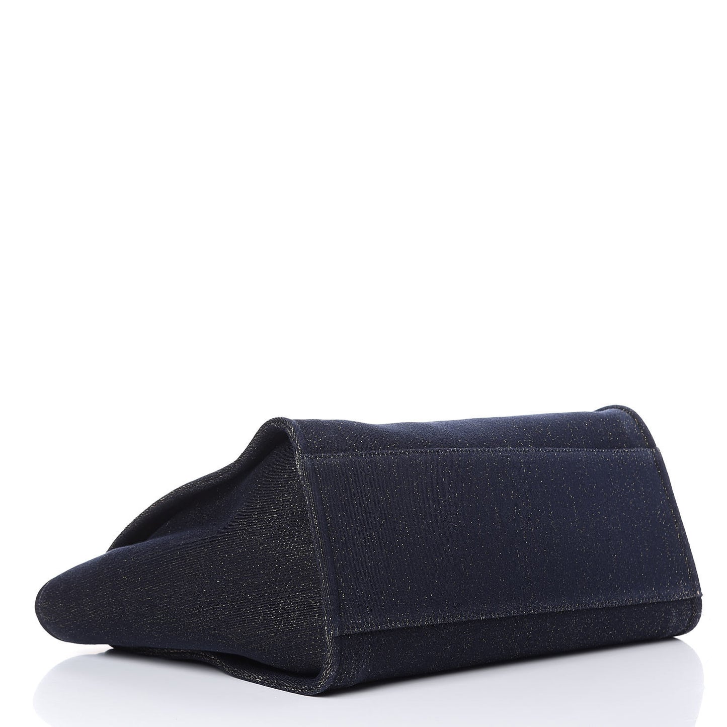 Lurex Canvas Medium Deauville Tote Navy Blue Gold