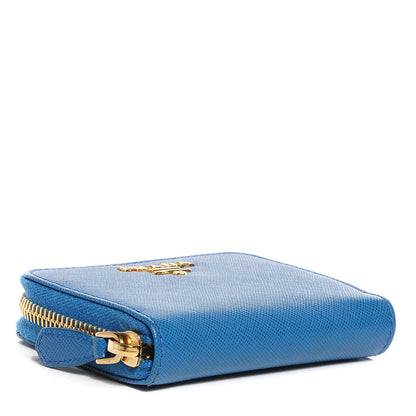 Prada Saffiano Metal Coin Purse Cobalto 9 of 9