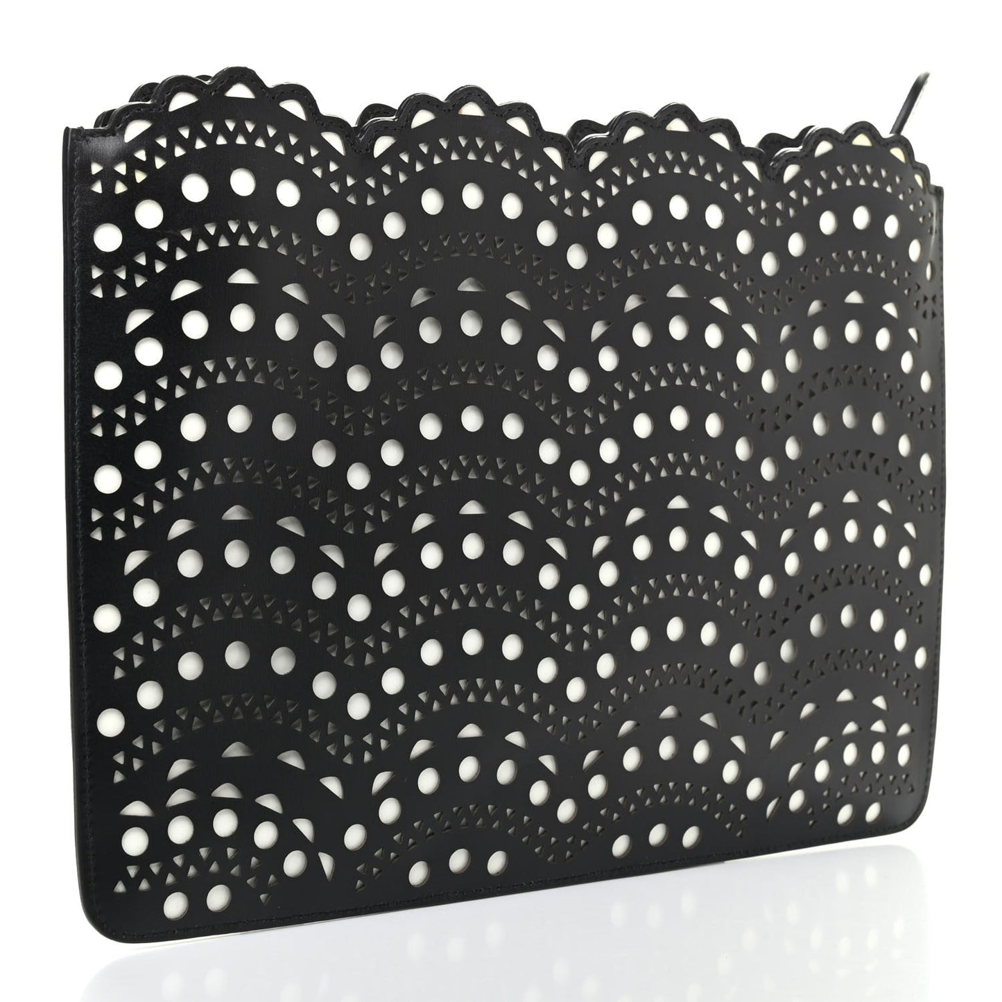 Calfskin Laser Cut Clutch Black