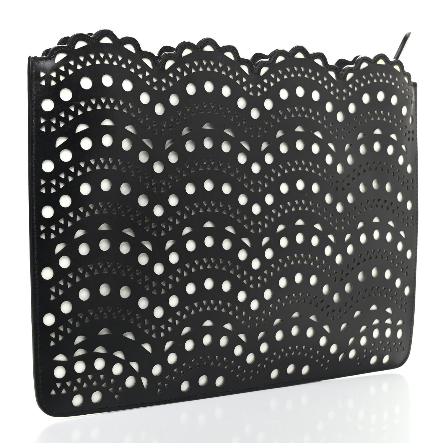 Alaia Calfskin Laser Cut Clutch Black 3 of 6