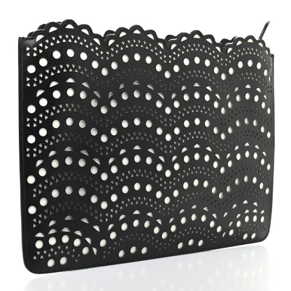 Alaia Calfskin Laser Cut Clutch Black 3 of 6