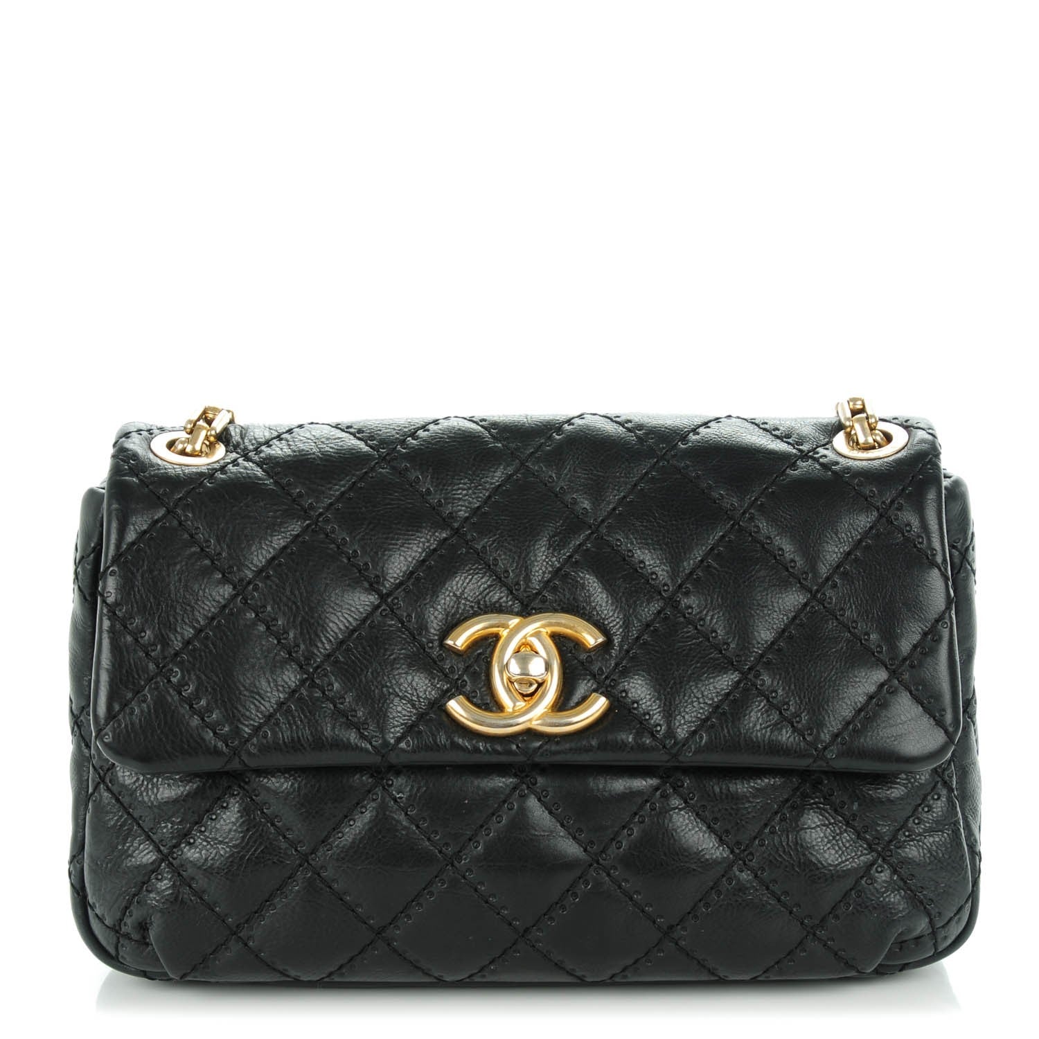 Chanel Calfskin Quilted Retro Chain Flap Black 1 of 8