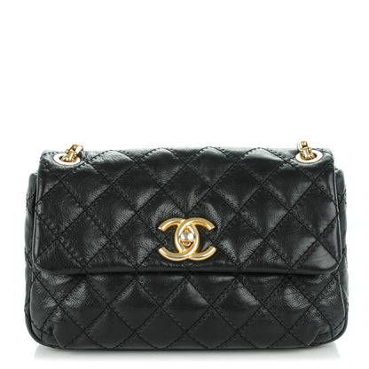 Chanel Calfskin Quilted Retro Chain Flap Black 1 of 8