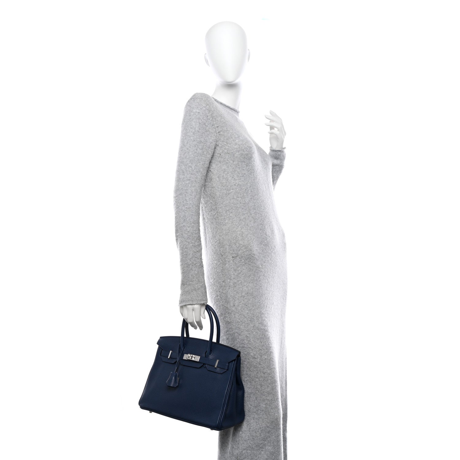 Hermes Taurillon Clemence Birkin 30 Bleu Saphir 2 of 10