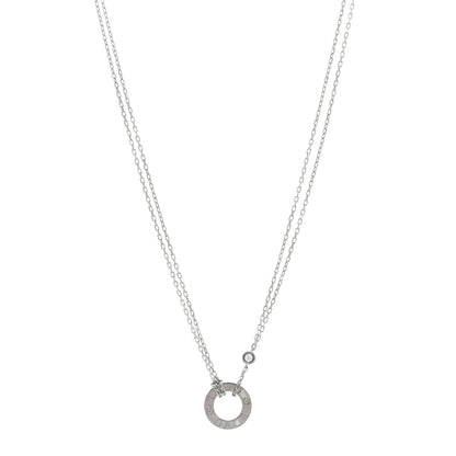 Cartier 18K White Gold 2 Diamond LOVE Necklace 1 of 5