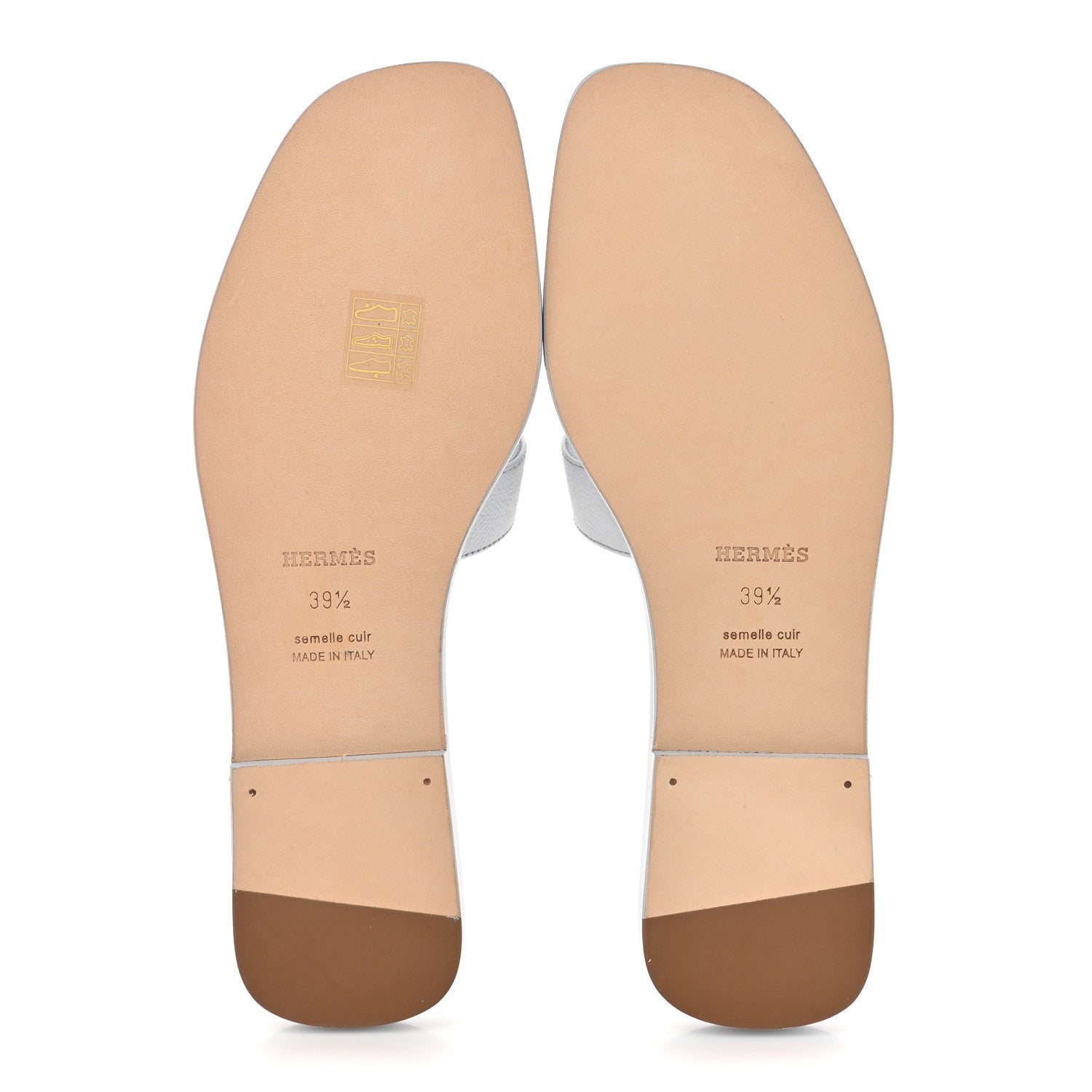 Hermes Epsom Oran Sandals 39.5 Bleu Glacier 6 of 13
