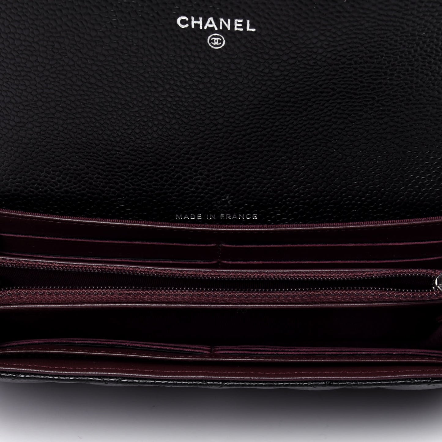 Caviar Quilted Large Gusset Flap Wallet Black