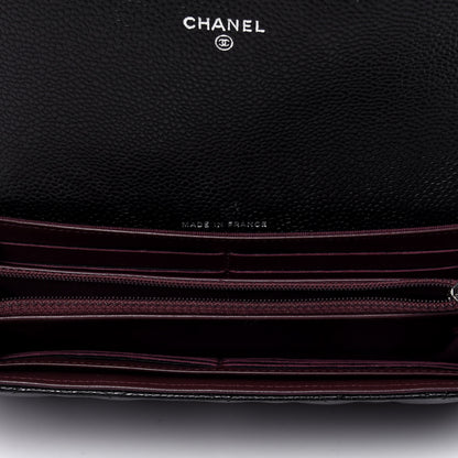 Chanel Caviar Quilted Large Gusset Flap Wallet Black 9 of 10