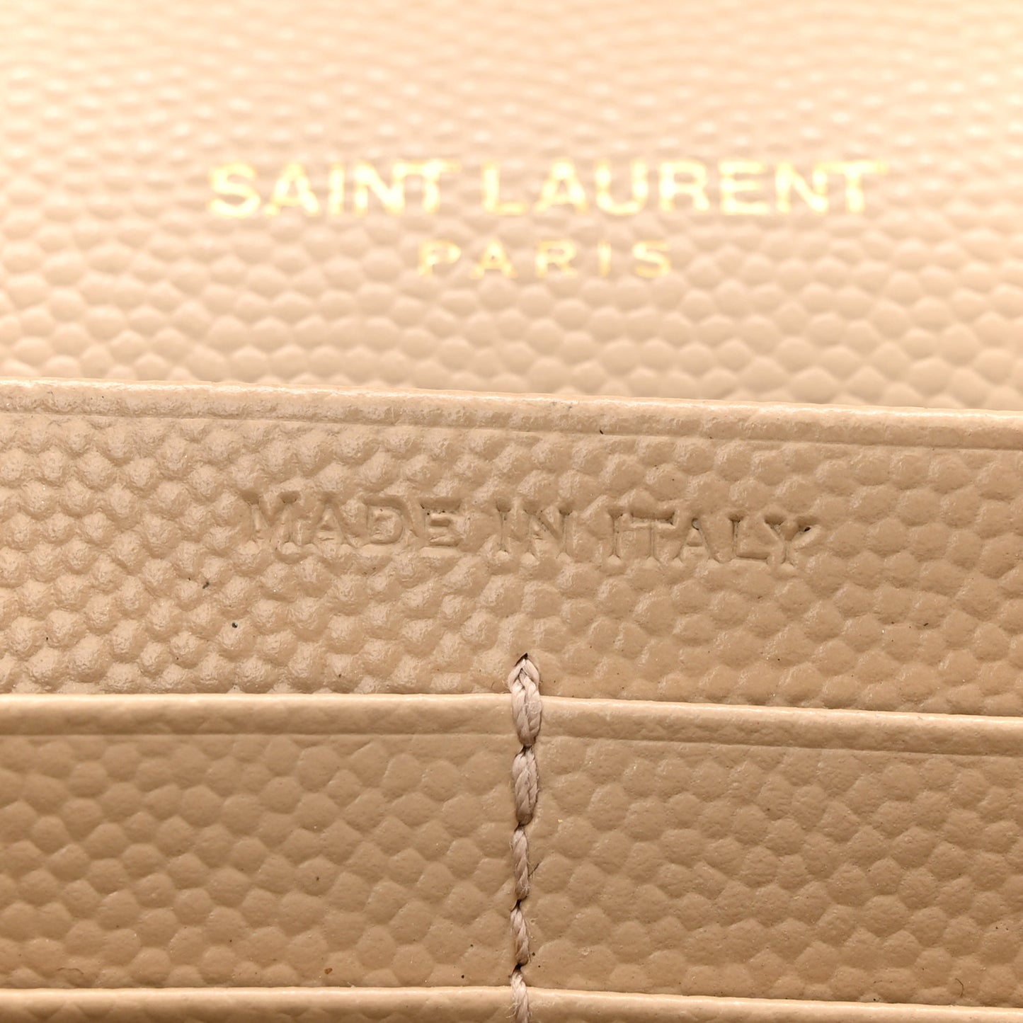 Grain De Poudre Matelasse Chevron Monogram Chain Wallet Dark Beige