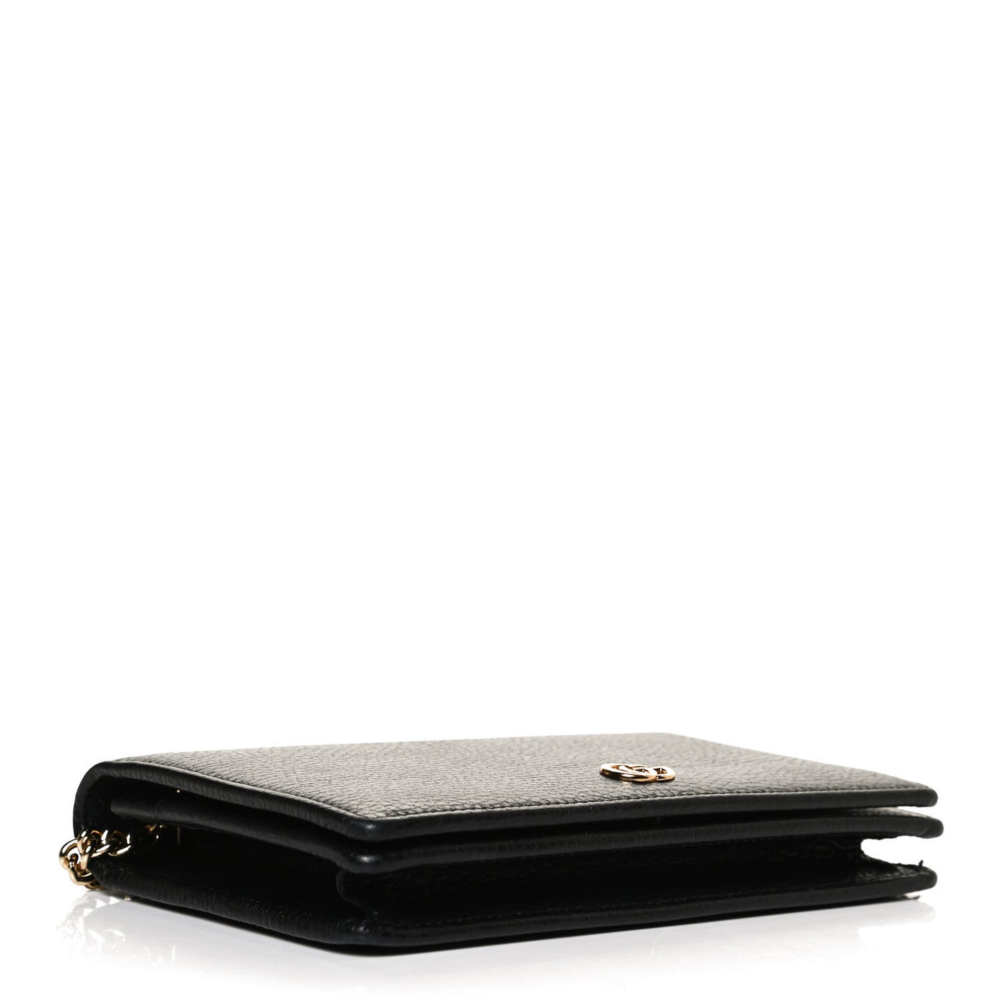 Calfskin Mini GG Marmont Chain Wallet Black