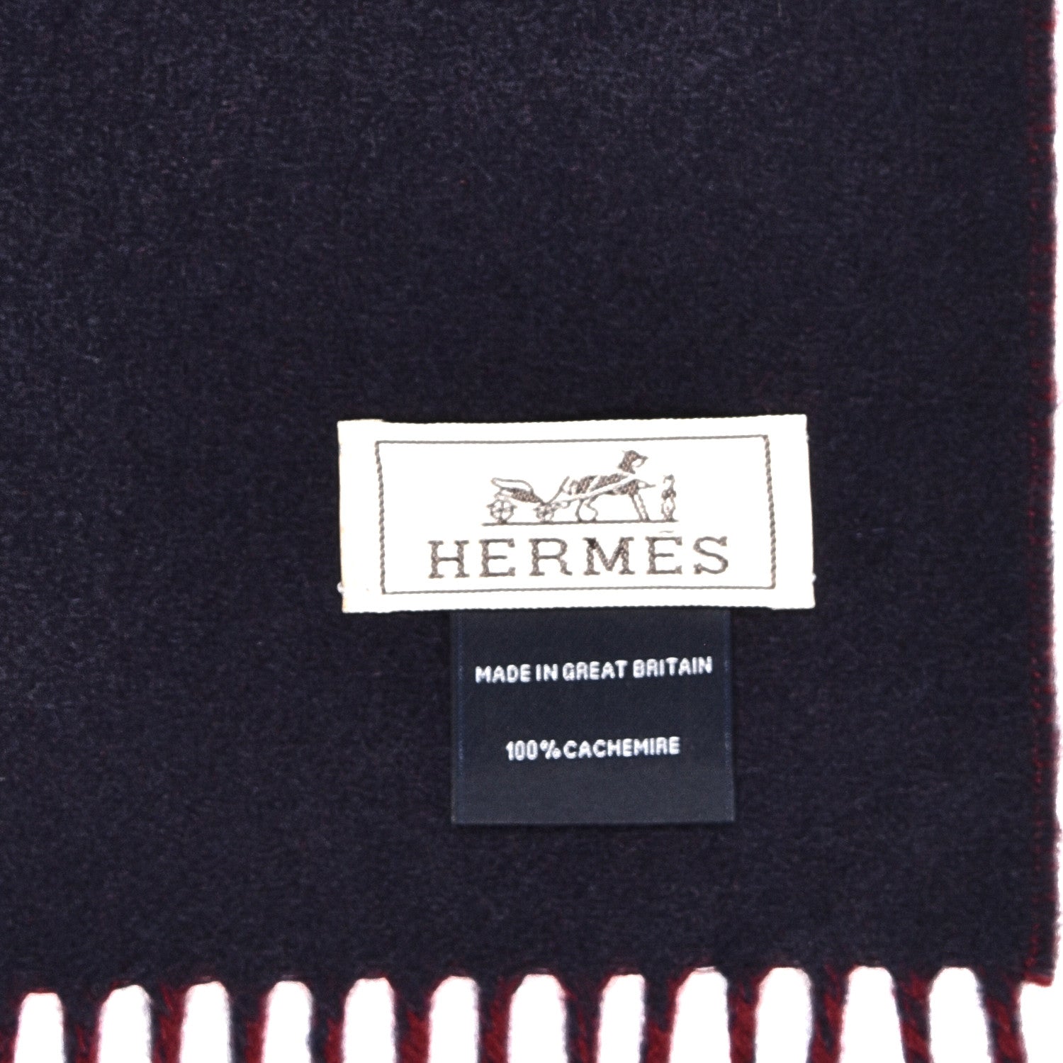 Hermes Cashmere Casaque Stole Marine Rouge 5 of 5