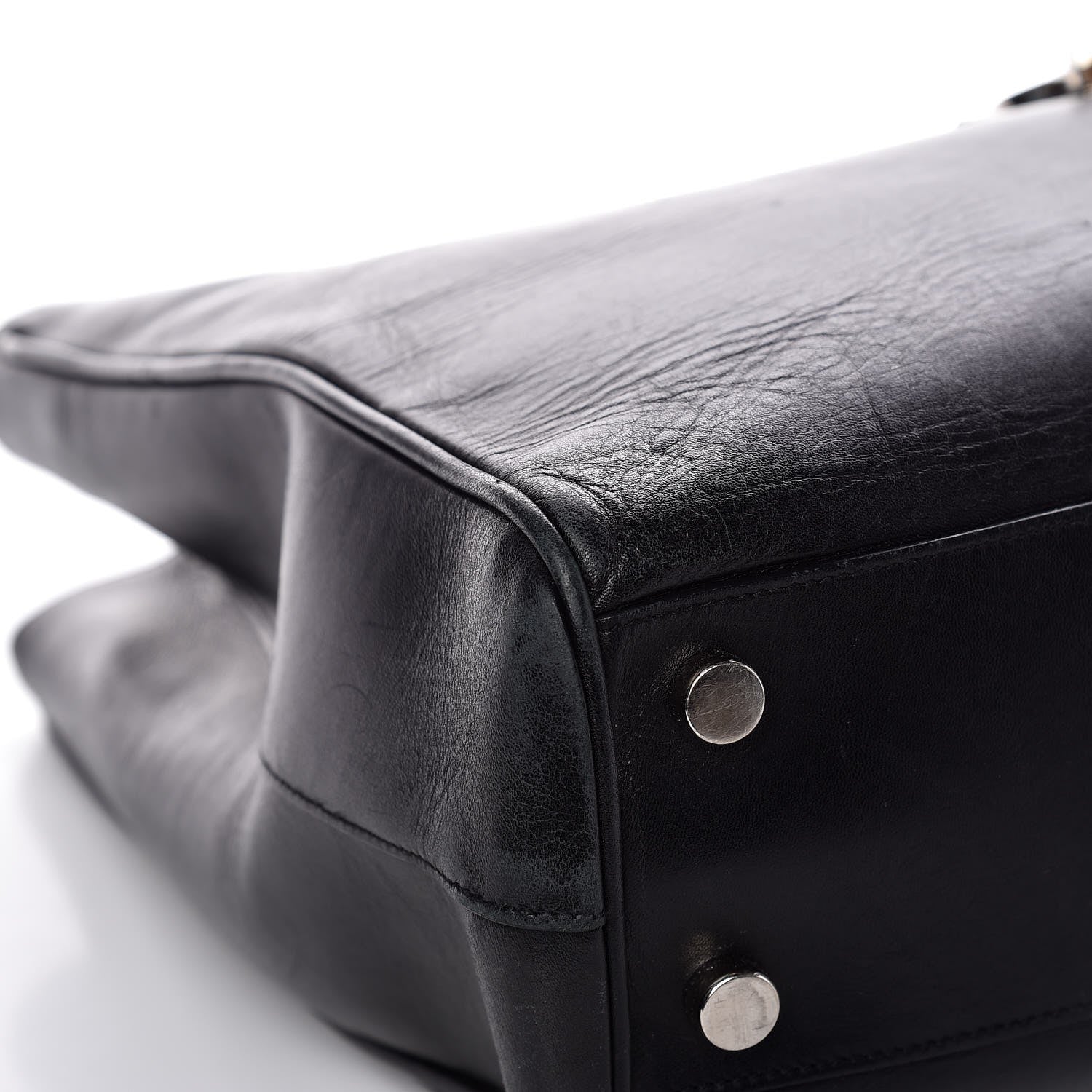Saint Laurent Calfskin Classic Monogram Shopping Bag Black 9 of 12