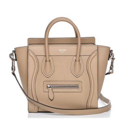 Celine Drummed Calfskin Nano Luggage Dune 1 of 6
