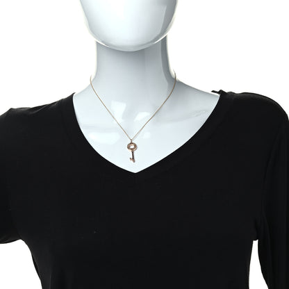 Tiffany 18K Rose Gold Diamond Atlas Pierced Key Pendant Necklace 2 of 7