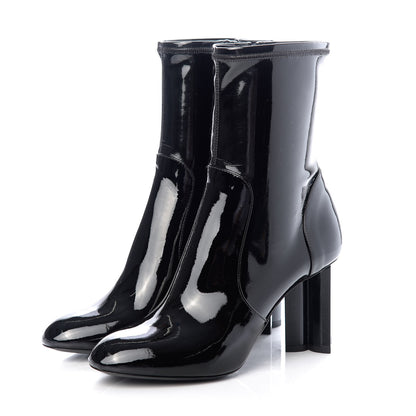 Louis Vuitton Patent Silhouette Ankle Boots 37 Black 3 of 10