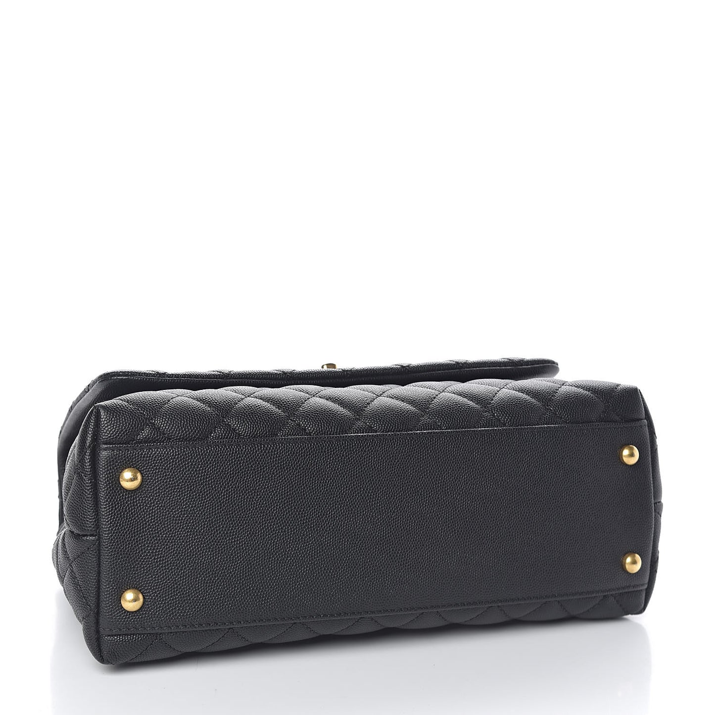 Caviar Quilted Small Coco Handle Flap Black