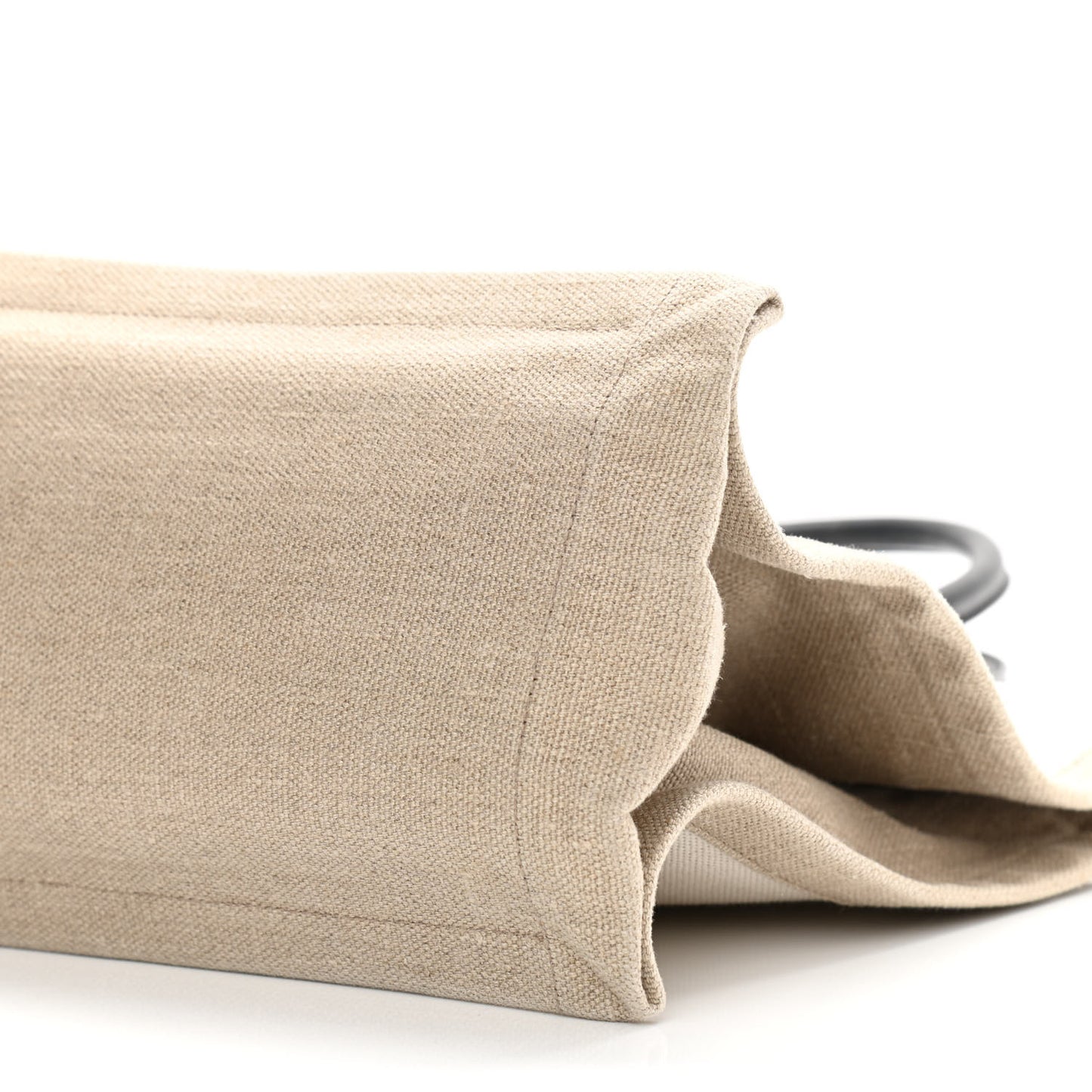 Linen Calfskin Small Rive Gauche Tote Greggio Natural