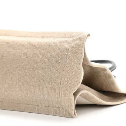 Saint Laurent Linen Calfskin Small Rive Gauche Tote Greggio Natural 10 of 10