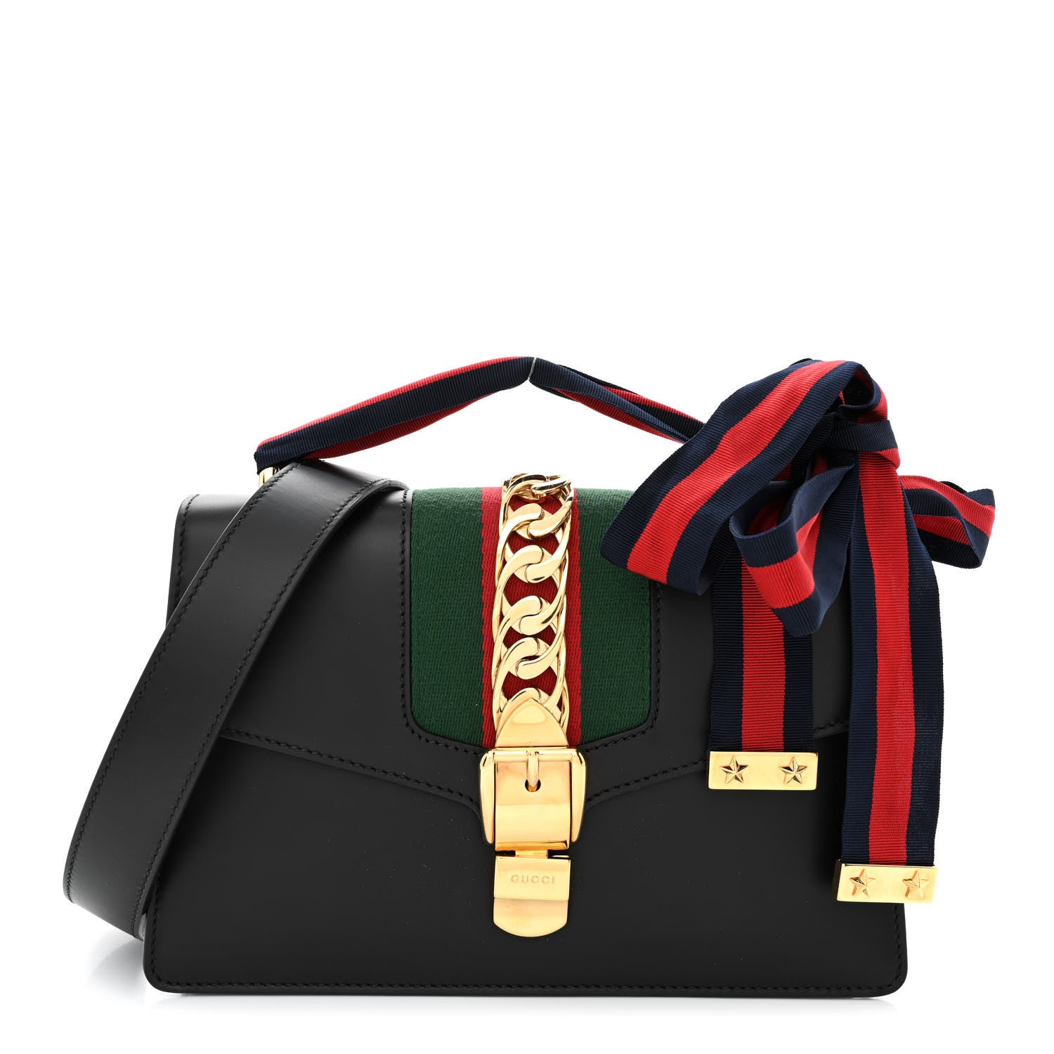 Gucci Calfskin Small Sylvie Shoulder Bag Black 1 of 10