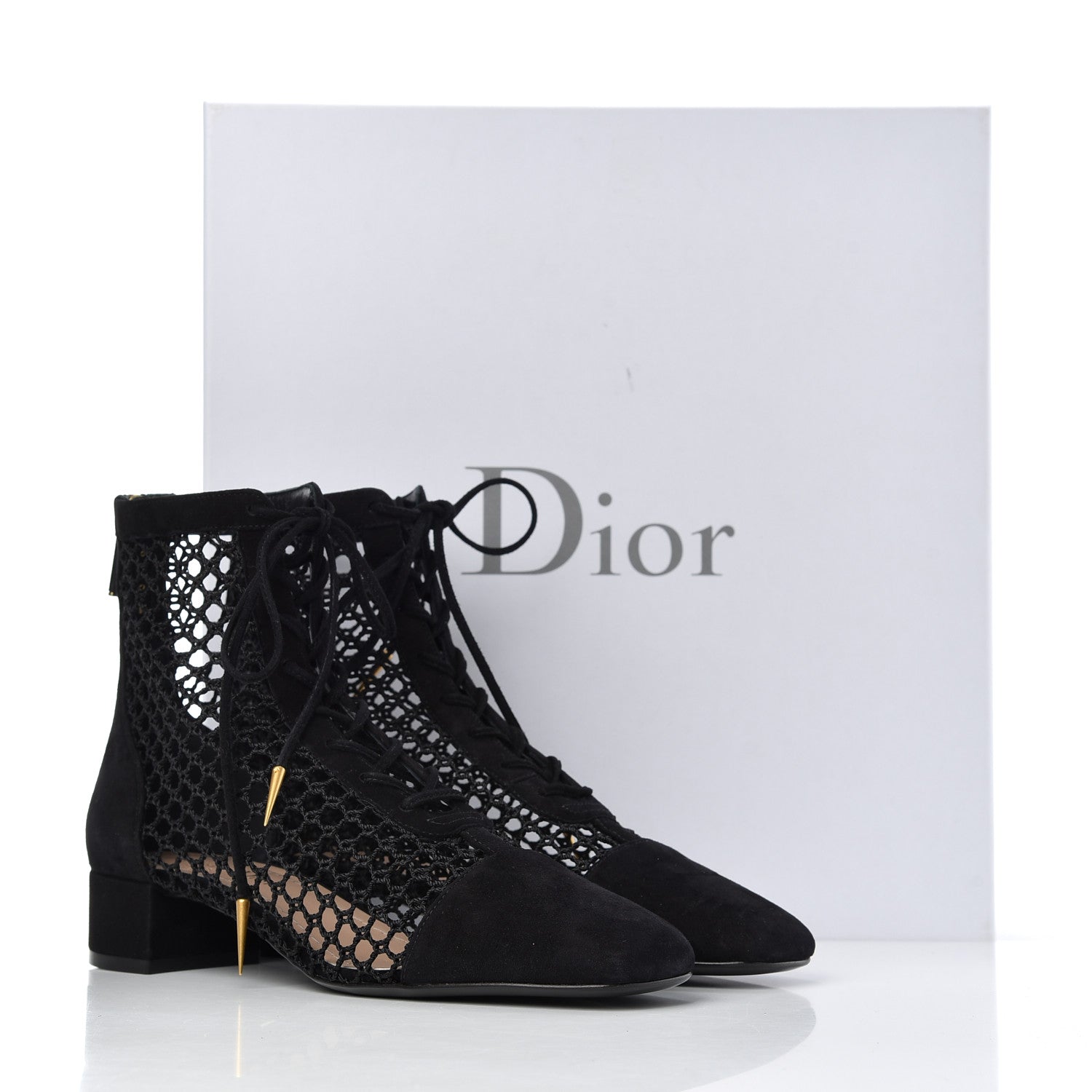 Christian Dior Suede Resille Naughtily-D 30mm Ankle Boots 37 Black 15 of 15