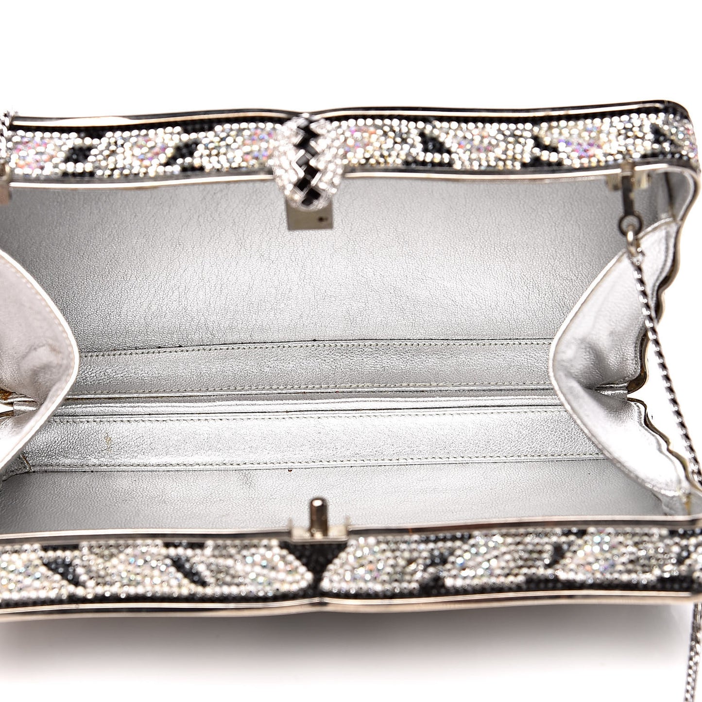 Swarovski Crystal Minaudière Deco Clutch Black