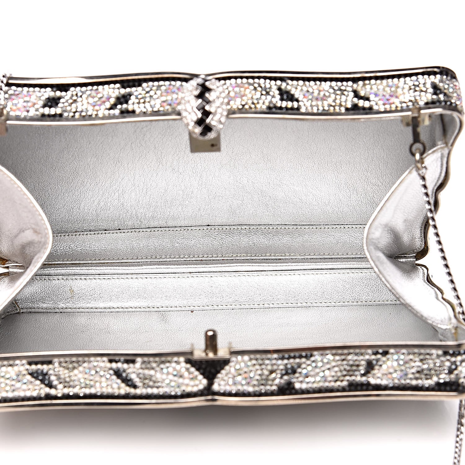 Judith Leiber Swarovski Crystal Minaudière Deco Clutch Black 6 of 20