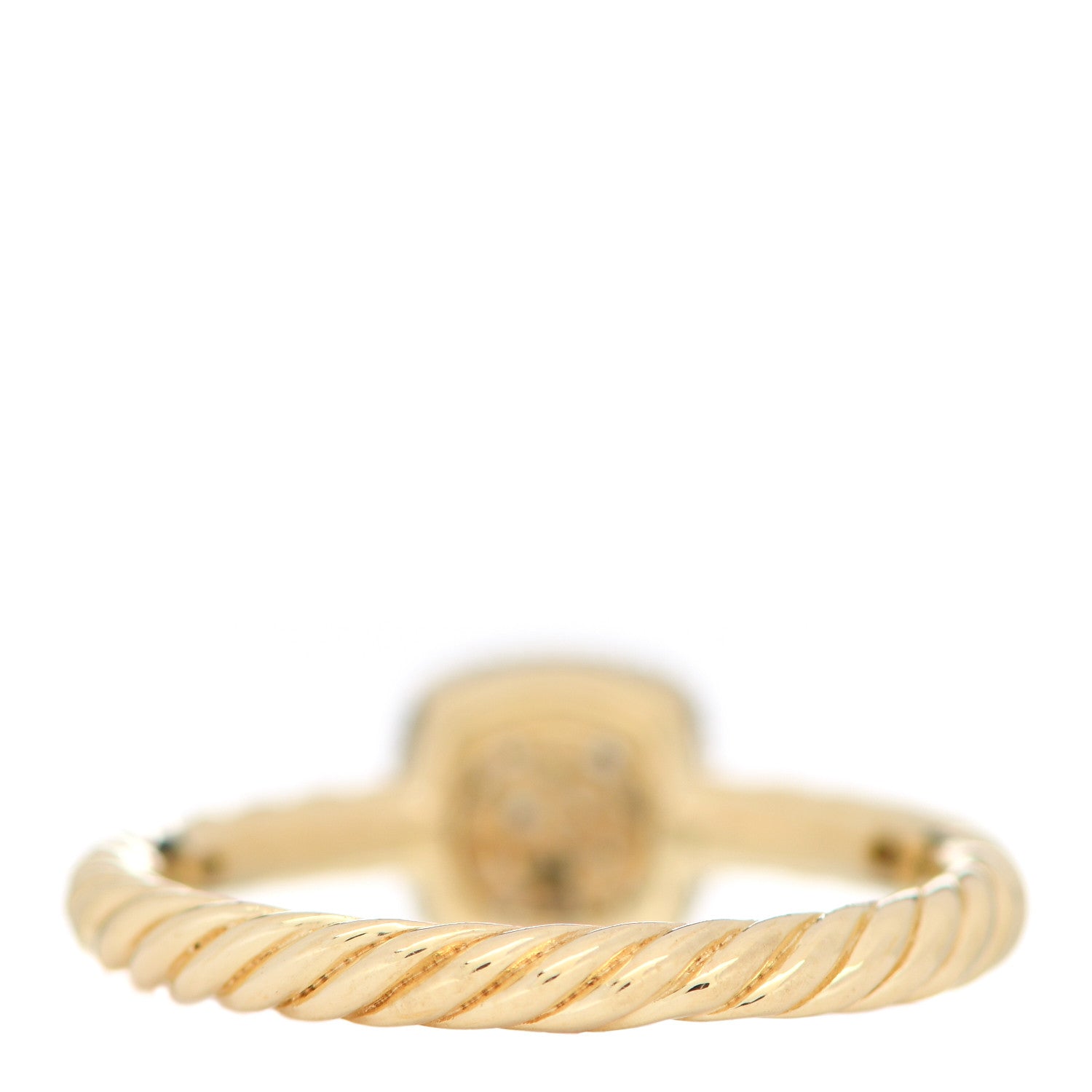David Yurman 18K Yellow Gold Diamond 8mm Petite Pave Cushion Ring 54 7 3 of 5