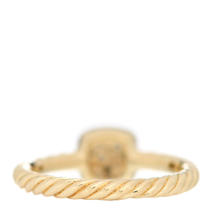 David Yurman 18K Yellow Gold Diamond 8mm Petite Pave Cushion Ring 54 7 3 of 5