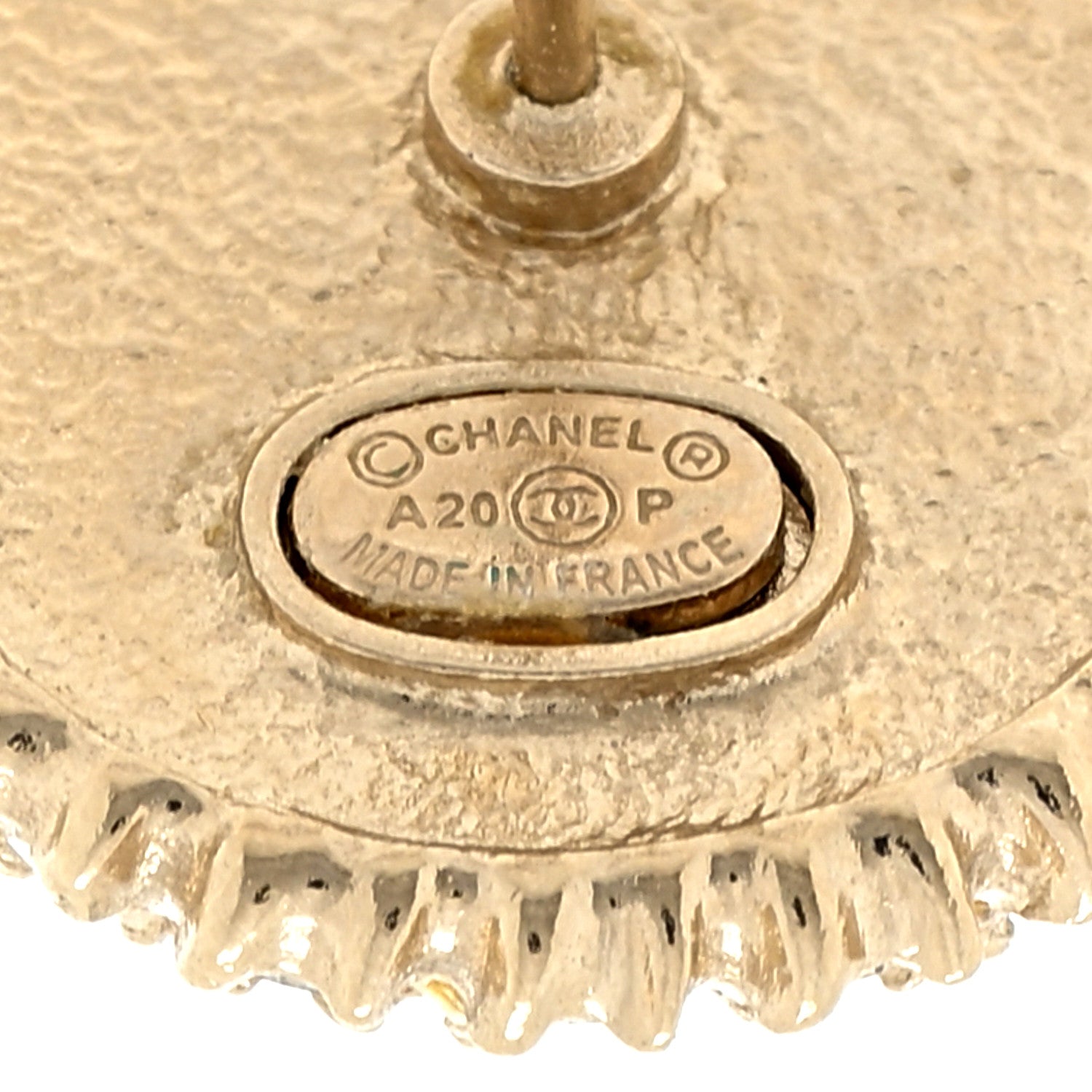Chanel Crystal Pearl CC Round Earrings Gold Pearly White Black 4 of 4