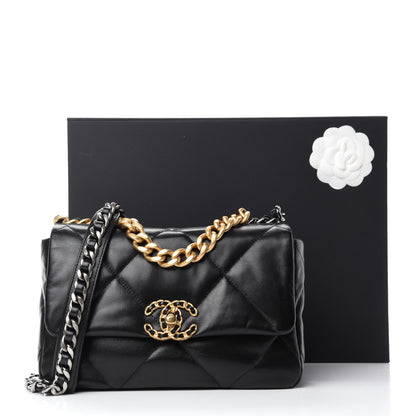 Chanel Goatskin Quilted Medium Chanel 19 Flap Black 10 of 10