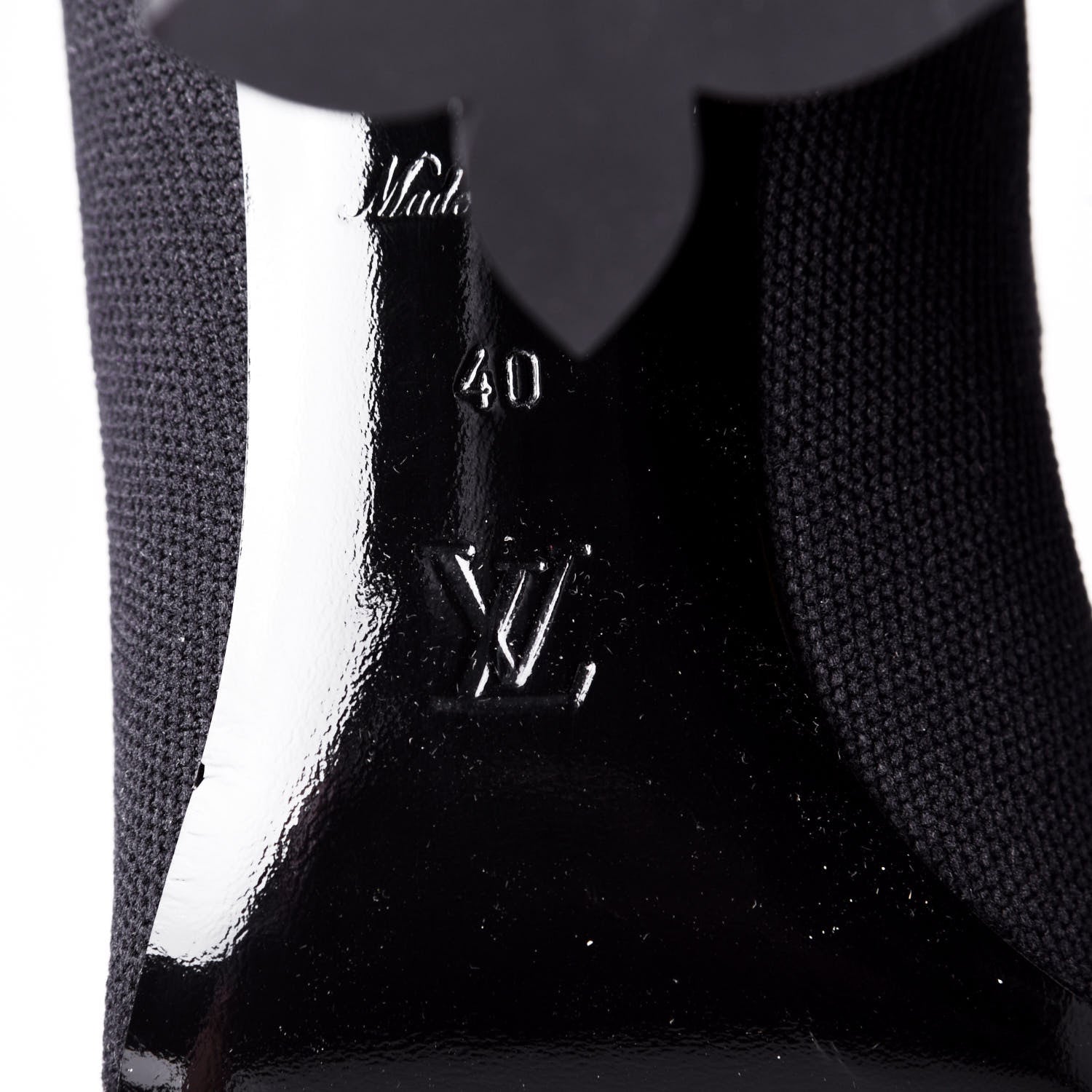 Louis Vuitton Stretch Fabric LV Black Heart Sock Ankle Boots 40 Black 8 of 10