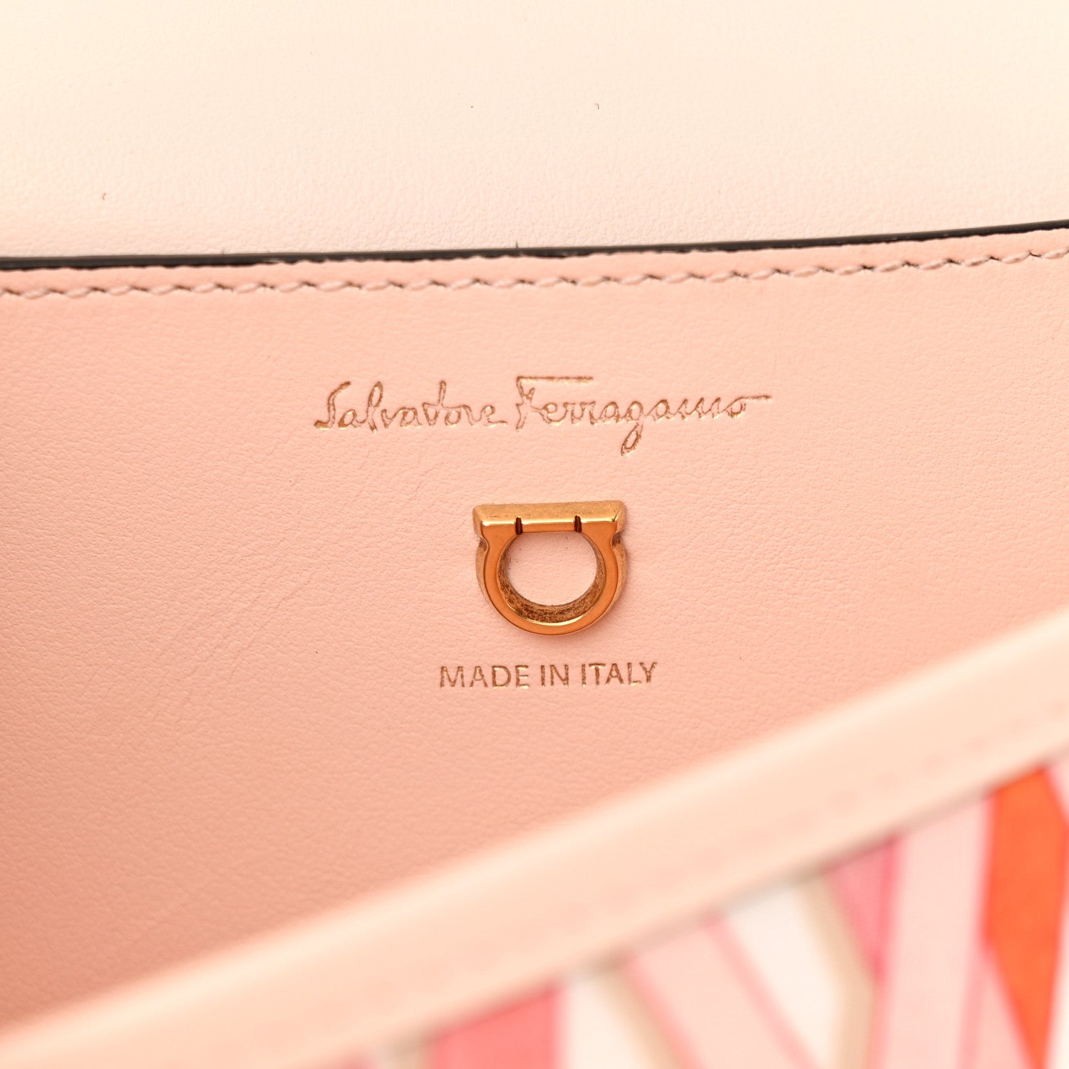 Salvatore Ferragamo SALVATORE FERRAGAMO Nylon Calfskin Vimini Travel Crossbody Bag Pink Lemonade 6 of 10