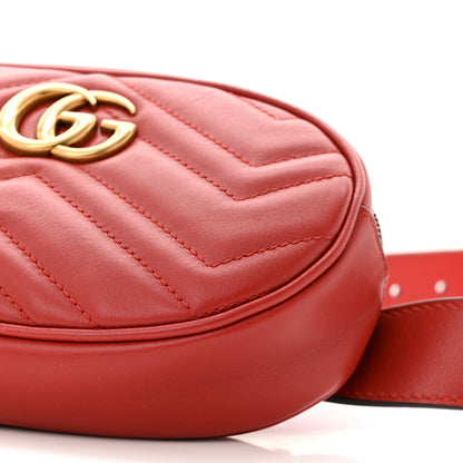 Gucci Calfskin Matelasse GG Marmont Belt Bag 85 34 Hibiscus Red 10 of 11