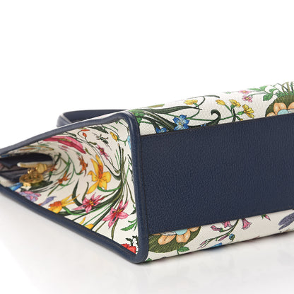 Gucci Canvas Large Flora Tote Navy Multicolor 8 of 8