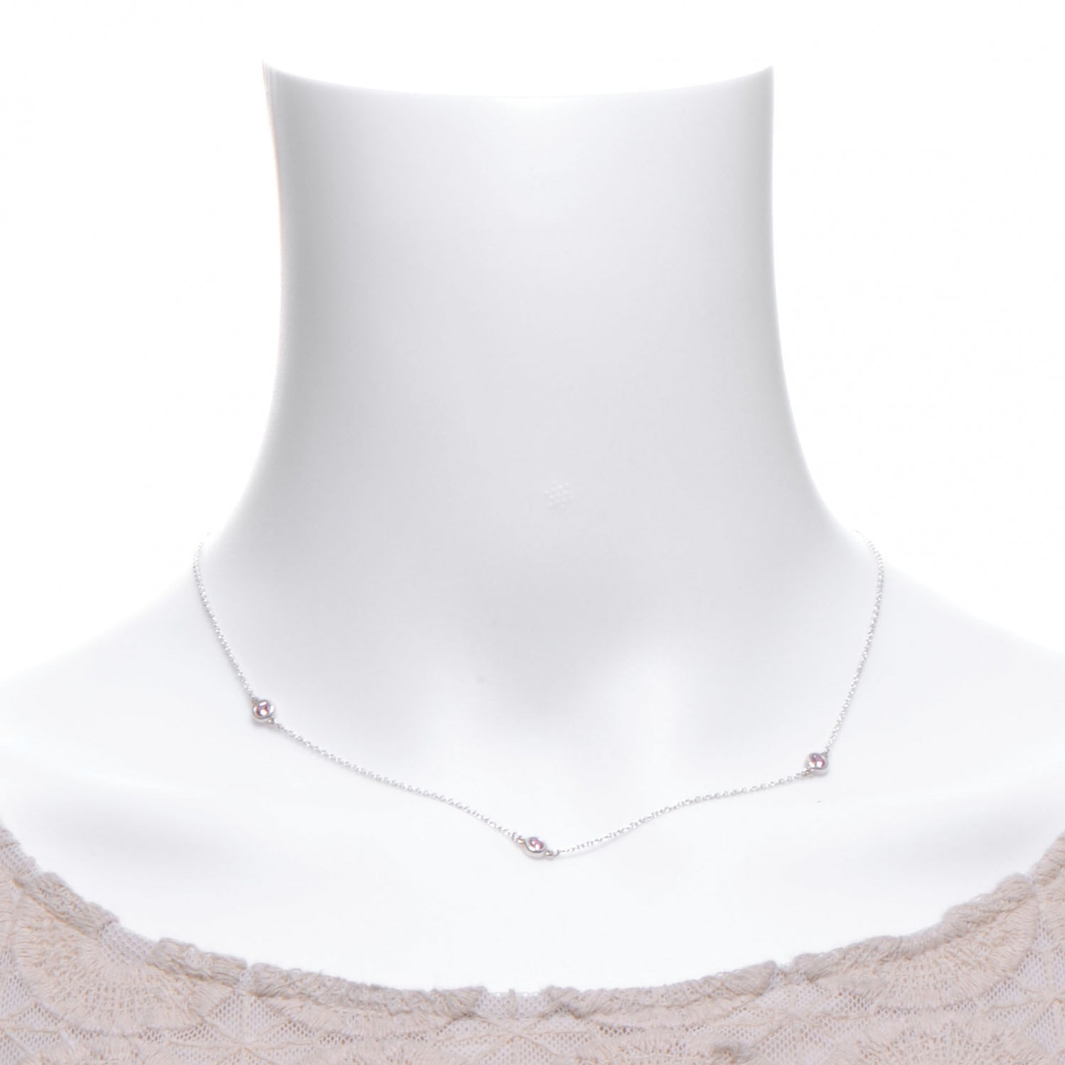 Tiffany Sterling Silver Elsa Peretti Color By The Yard Pink Sapphire Necklace 2 of 5