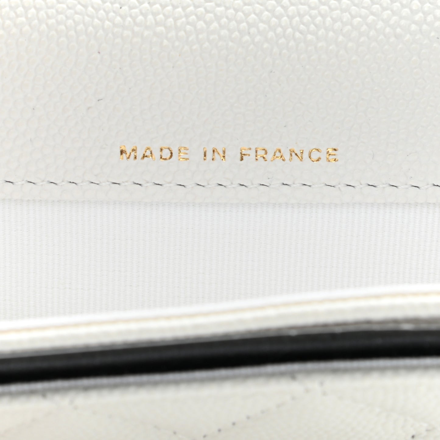 Caviar Quilted Flap Card Holder Wallet White