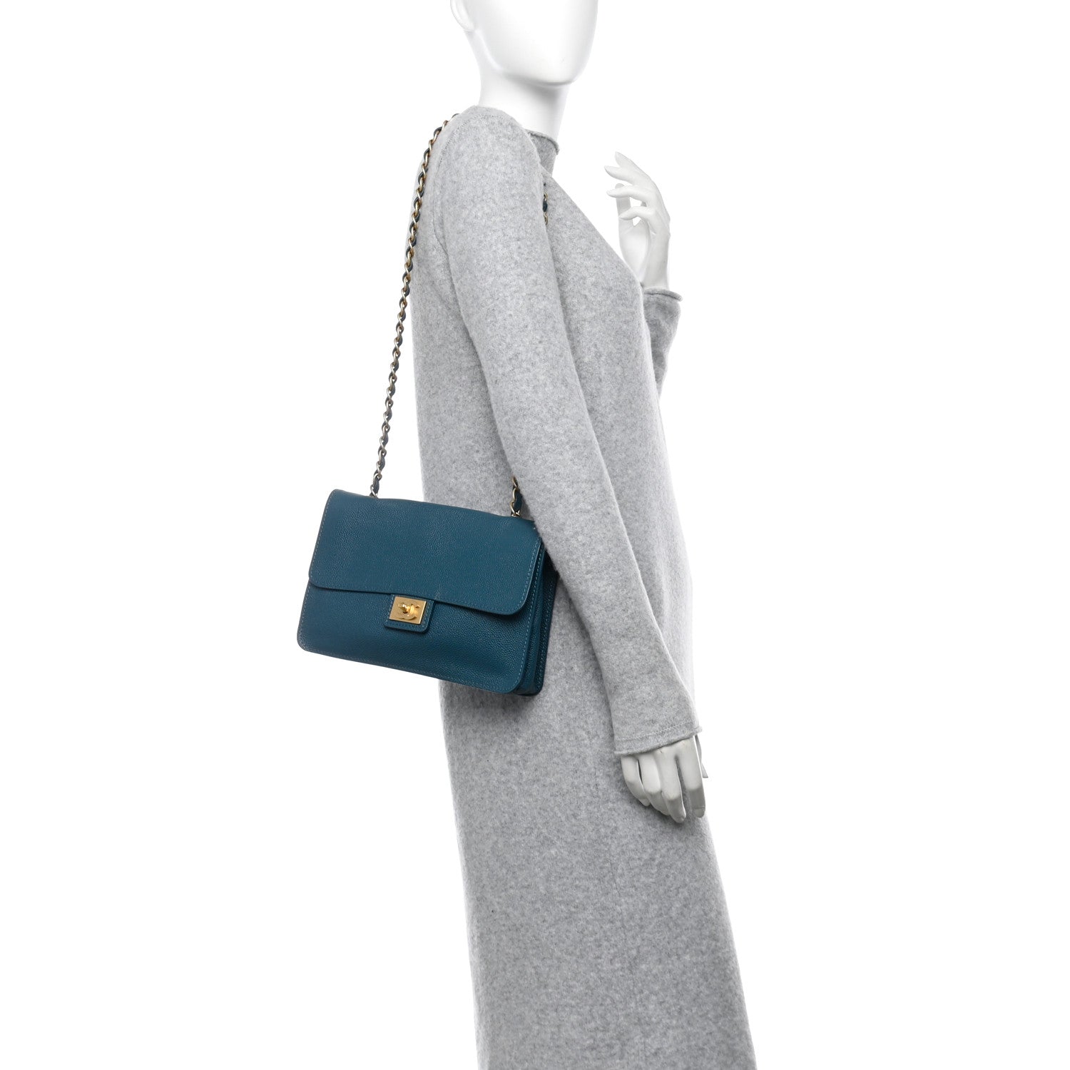 Chanel Caviar Medium Flap Blue 2 of 10